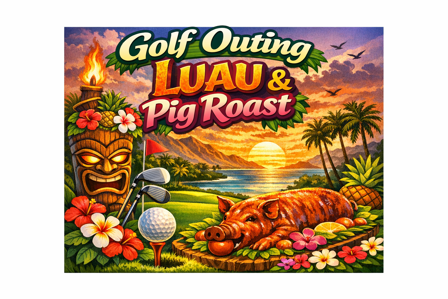 4x3 Golf Luau Pig Roast